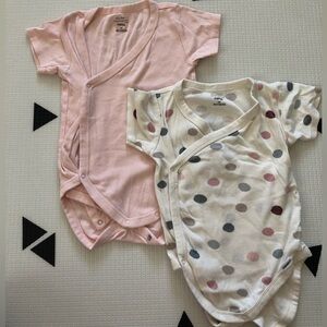 Modern Moments|baby girl ORGANIC cotton bundle of two short sleeve bodysuits•••